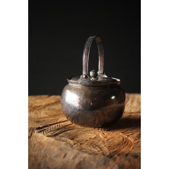 尚古堂 純銀平手提砲口湯沸/銀瓶　M278 