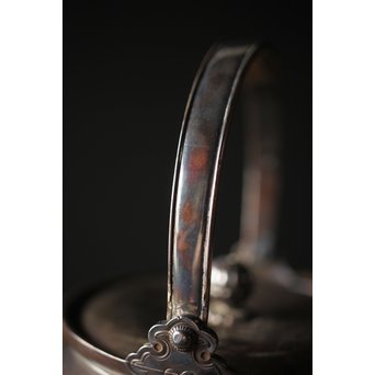 尚古堂 純銀平手提砲口湯沸/銀瓶　M278 