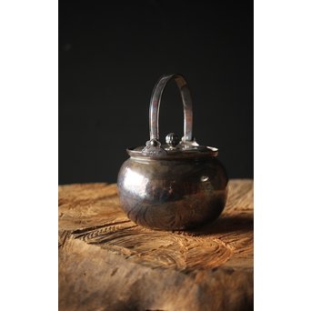 尚古堂 純銀平手提砲口湯沸/銀瓶　M278 