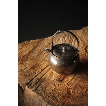 尚古堂 純銀平手提砲口湯沸/銀瓶　M278 