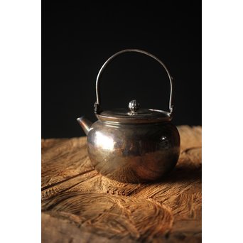 尚古堂 純銀平手提砲口湯沸/銀瓶　M278 