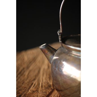 尚古堂 純銀平手提砲口湯沸/銀瓶　M278 