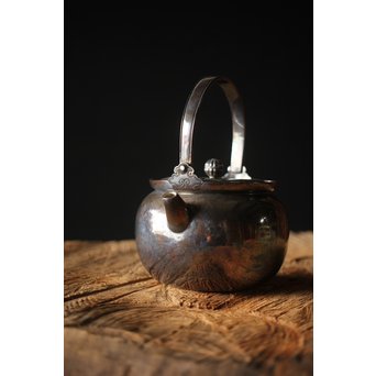 尚古堂 純銀平手提砲口湯沸/銀瓶　M278 