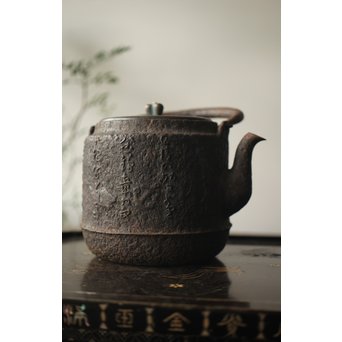 龍文堂 安之介造 道安形 鉄瓶 湯沸 共箱　M279 