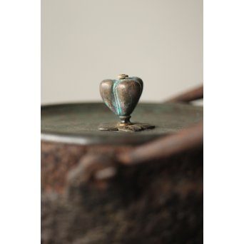 龍文堂 安之介造 道安形 鉄瓶 湯沸 共箱　M279 