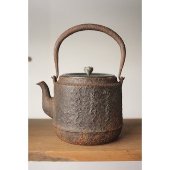 龍文堂 安之介造 道安形 鉄瓶 湯沸 共箱　M279 