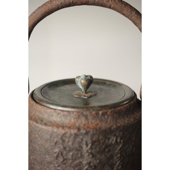 龍文堂 安之介造 道安形 鉄瓶 湯沸 共箱　M279 