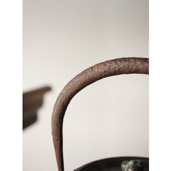 龍文堂 安之介造 道安形 鉄瓶 湯沸 共箱　M279 