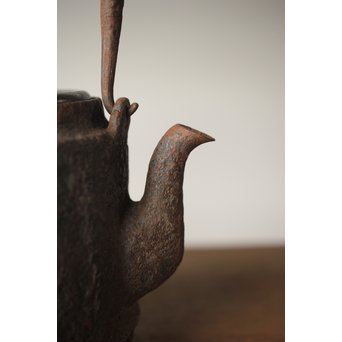 龍文堂 安之介造 道安形 鉄瓶 湯沸 共箱　M279 