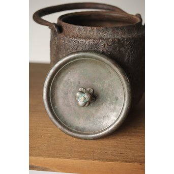 龍文堂 安之介造 道安形 鉄瓶 湯沸 共箱　M279 