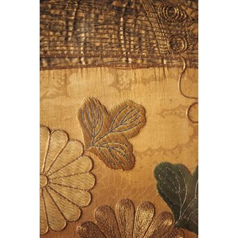 明治刺繍 織物 額装　Z265 