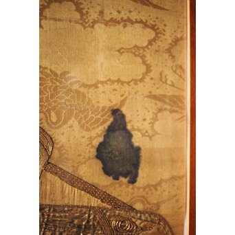 明治刺繍 織物 額装　Z265 