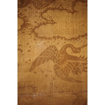 明治刺繍 織物 額装　Z265 