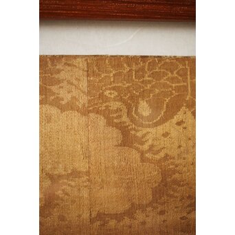 明治刺繍 織物 額装　Z265 