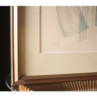 五十嵐芳三 抽象画 リトグラフ額装　Z266 