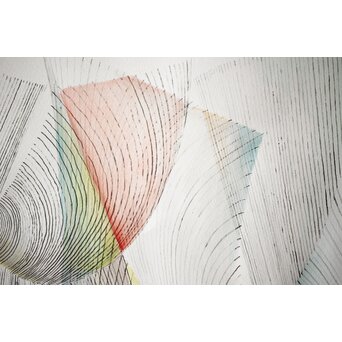 五十嵐芳三 抽象画 リトグラフ額装　Z266 