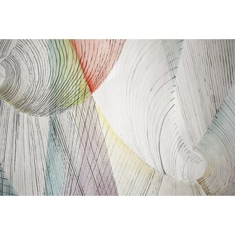 五十嵐芳三 抽象画 リトグラフ額装　Z266 