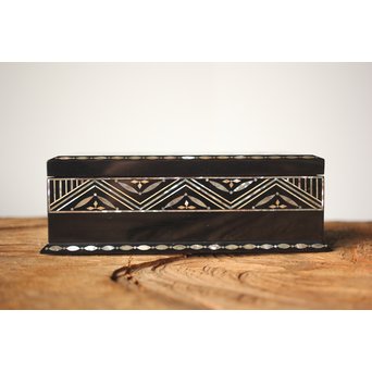 柳畔居古拙/梶古拙 青貝菊 宝石箱　Q281 