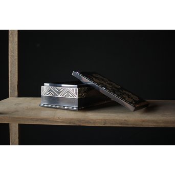 柳畔居古拙/梶古拙 青貝菊 宝石箱　Q281 