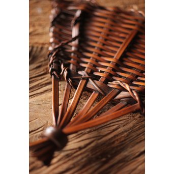 松雲斎 笑月作 竹工芸 末広型銘々盆　U259 