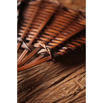 松雲斎 笑月作 竹工芸 末広型銘々盆　U259 