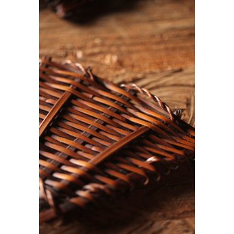 松雲斎 笑月作 竹工芸 末広型銘々盆　U259 