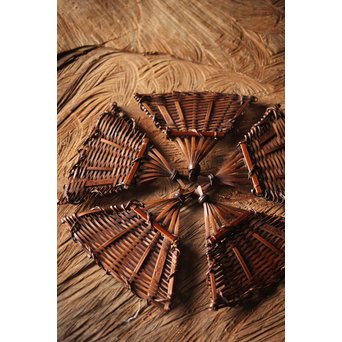 松雲斎 笑月作 竹工芸 末広型銘々盆　U259 