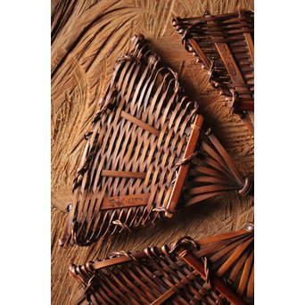 松雲斎 笑月作 竹工芸 末広型銘々盆　U259 