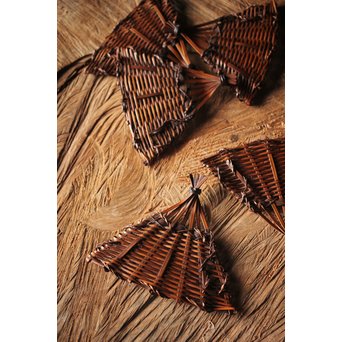 松雲斎 笑月作 竹工芸 末広型銘々盆　U259