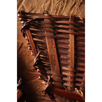 松雲斎 笑月作 竹工芸 末広型銘々盆　U259 