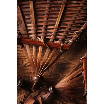 松雲斎 笑月作 竹工芸 末広型銘々盆　U259 