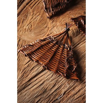 松雲斎 笑月作 竹工芸 末広型銘々盆　U259 