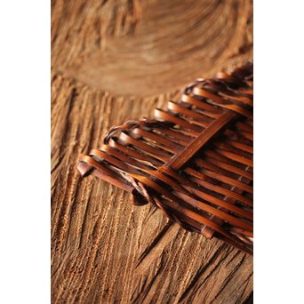 松雲斎 笑月作 竹工芸 末広型銘々盆　U259 