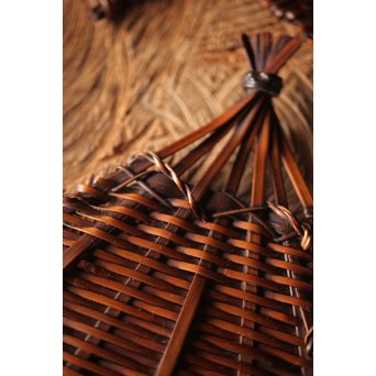 松雲斎 笑月作 竹工芸 末広型銘々盆　U259 