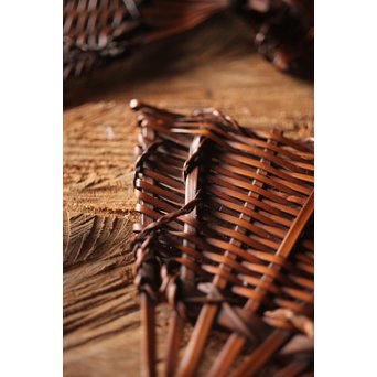 松雲斎 笑月作 竹工芸 末広型銘々盆　U259 