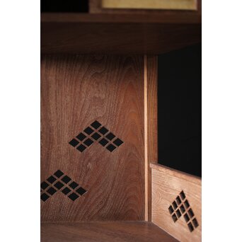 初代 祥桑軒 川本光春作 淡々斎好 徒然棚 総桑造 共箱　X314 