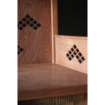 初代 祥桑軒 川本光春作 淡々斎好 徒然棚 総桑造 共箱　X314 