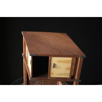 初代 祥桑軒 川本光春作 淡々斎好 徒然棚 総桑造 共箱　X314 