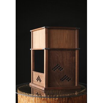 初代 祥桑軒 川本光春作 淡々斎好 徒然棚 総桑造 共箱　X314 