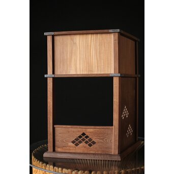 初代 祥桑軒 川本光春作 淡々斎好 徒然棚 総桑造 共箱　X314 