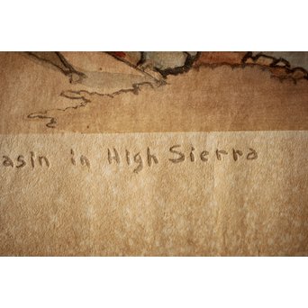 小圃千浦 Chiura Obata 木版画 [山上の湖 米国加洲ハイシエーラ][Lake basin in high Sierra]　Z271 