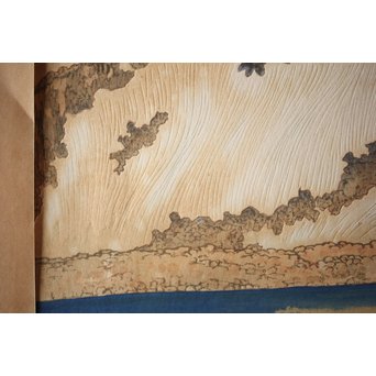 小圃千浦 Chiura Obata 木版画 [山上の湖 米国加洲ハイシエーラ][Lake basin in high Sierra]　Z271 