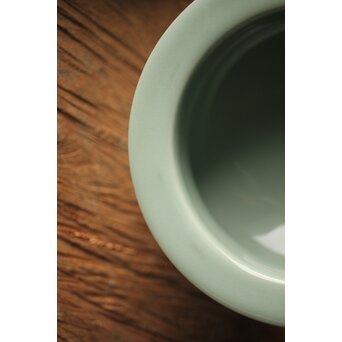 宮永東山 青磁 香炉袴腰香炉 純銀 雲透 火屋　P292 