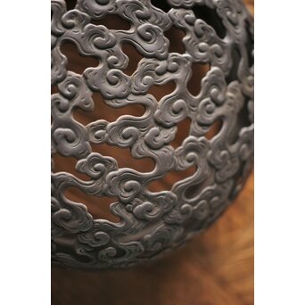 宮永東山 青磁 香炉袴腰香炉 純銀 雲透 火屋　P292 