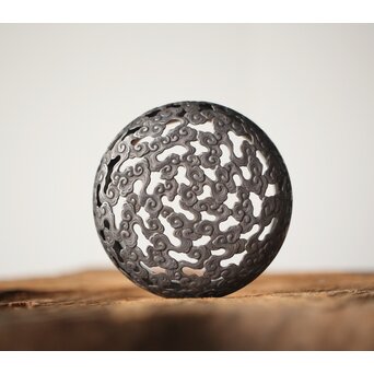 宮永東山 青磁 香炉袴腰香炉 純銀 雲透 火屋　P292 