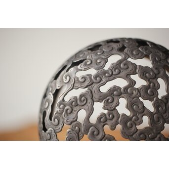 宮永東山 青磁 香炉袴腰香炉 純銀 雲透 火屋　P292 