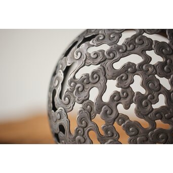 宮永東山 青磁 香炉袴腰香炉 純銀 雲透 火屋　P292 