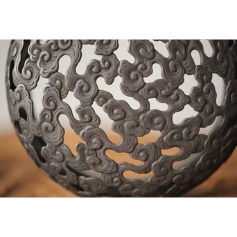 宮永東山 青磁 香炉袴腰香炉 純銀 雲透 火屋　P292 