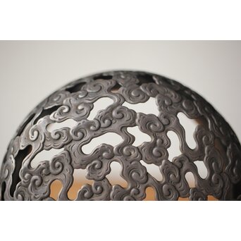 宮永東山 青磁 香炉袴腰香炉 純銀 雲透 火屋　P292 