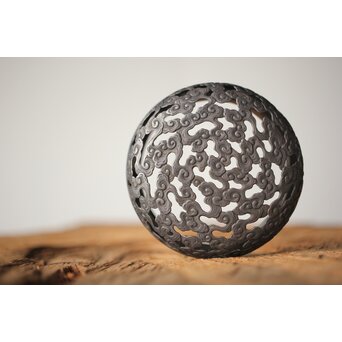 宮永東山 青磁 香炉袴腰香炉 純銀 雲透 火屋　P292 